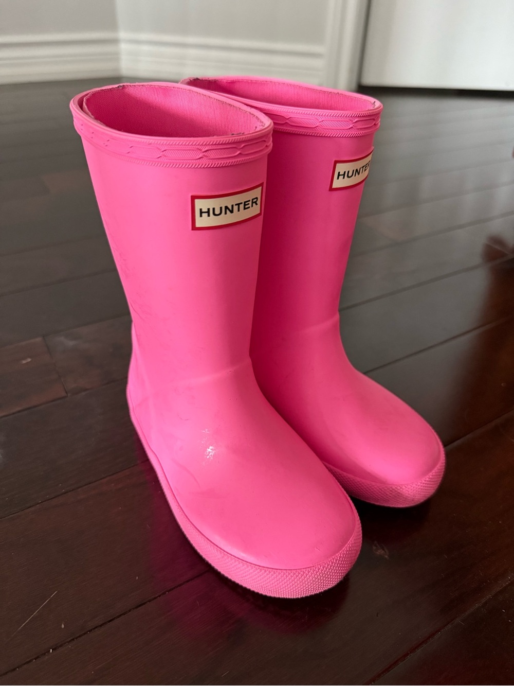 Hunter Kids Bright Pink Waterproof Rain Boots